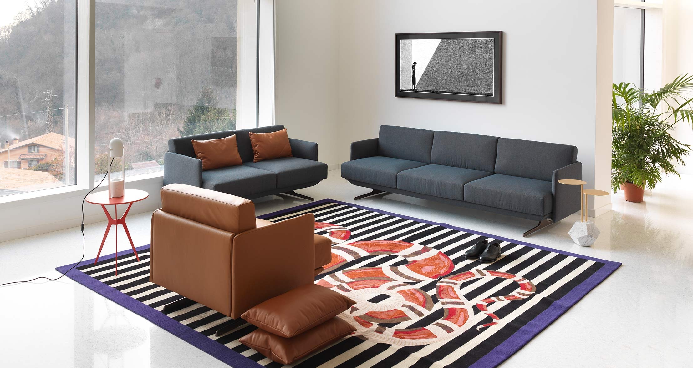 Curved sofa in a hospitality lounge