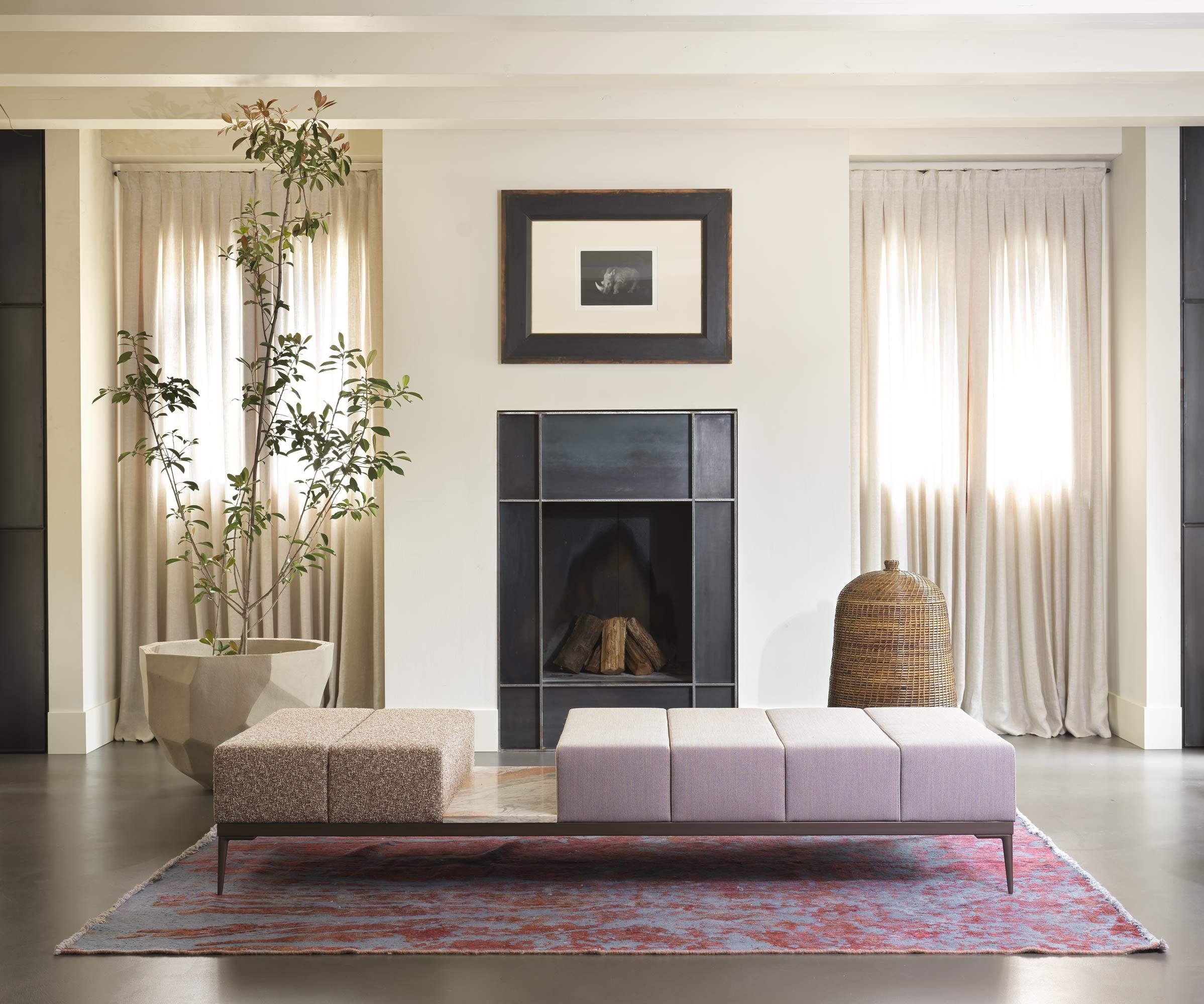 Modular seating system in a lobby environment